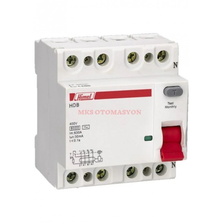 Himel - 4 Kutup 30 mA 40 Amper Kaçak Akım Koruma Rölesi