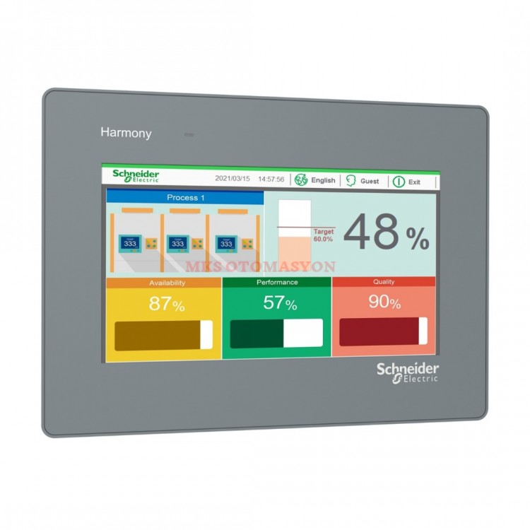 HMIET6401 Schneider Electric - 7 inc Geniş Ekran Dokunmatik Panel 16M Renk, COM x 2, USB cihazı, RTC, DC24V
