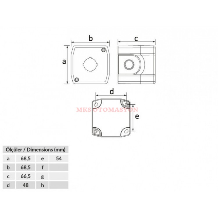 Bemis - ABS, IP44 1'li Buton Kutusu