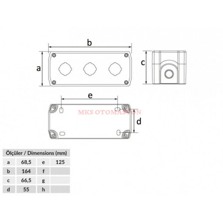 Bemis - ABS, IP44 Üçlü Buton Kutusu