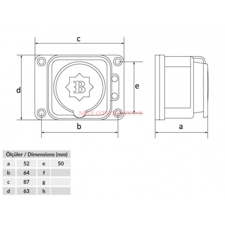 Bemis - 1'li Duvar Priz 220V-250V IP54