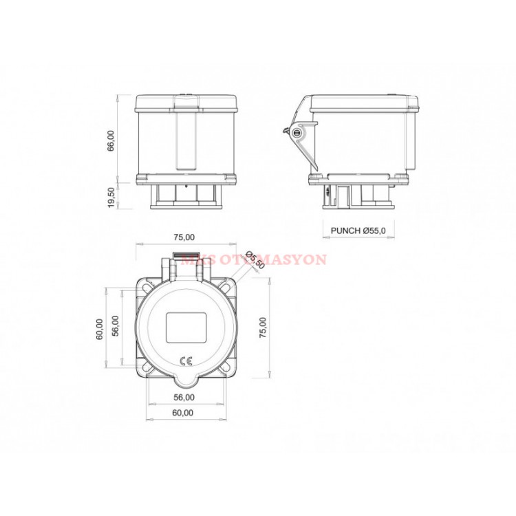 BC1-3505-2413 Bemis - 5/32 Amper Makine Priz 380V-450V