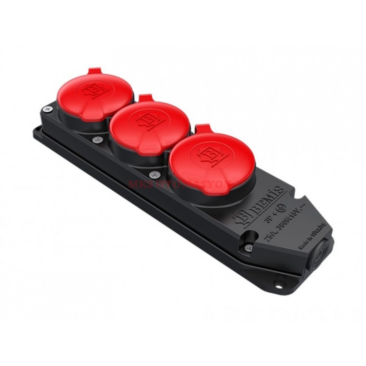 Bemis - Üçlü Grıp Priz 3/25 Amper 380V-450V