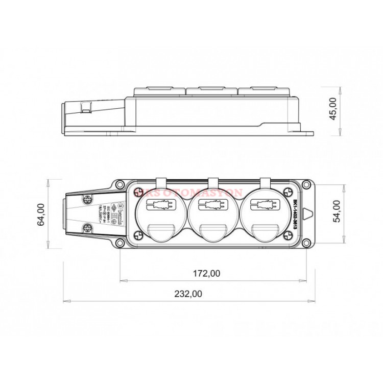 Bemis - Üçlü Grup Priz IP54 220V-250V