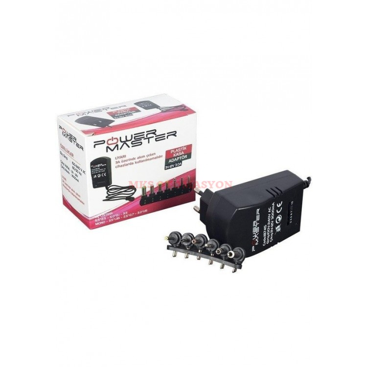 Powermaster 3V-12V 3Amper Çok Uçlu Kademeli Adaptör