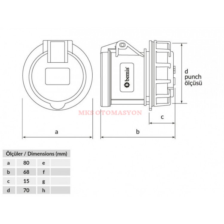 BC1-3505-2440 Somunlu Priz  Bemis