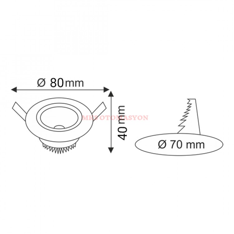 Maxled MX-2076 5W Yuvarlak Cob Led Armatür Beyaz Kasa Beyaz Işık