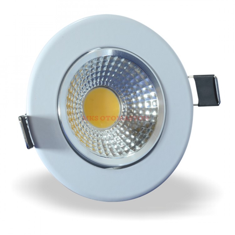 Maxled MX-2076 5W Yuvarlak Cob Led Armatür Beyaz Kasa Beyaz Işık