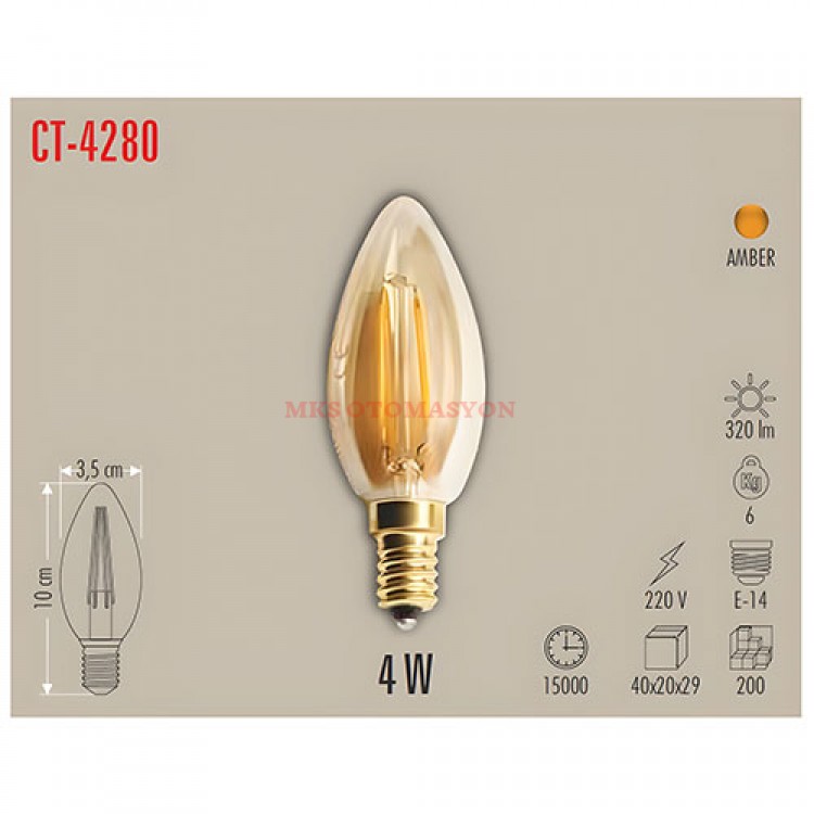 Cata Ct-4280 Rustik Led Buji Ampul / Amber