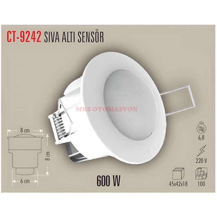Cata CT-9242 360 Derece Sıva Altı 600W Hareket Sensörü