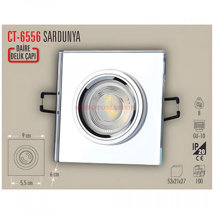 Cata CT-6556 Sardunya Cam Spot Armatür Cata CT-6556 Sardunya Cam Spot Armatür
