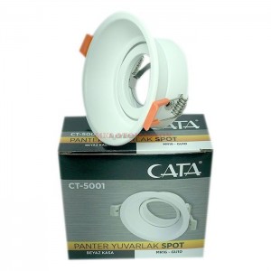 Cata CT-5001 Beyaz Yuvarlak Panter Spot Kasası