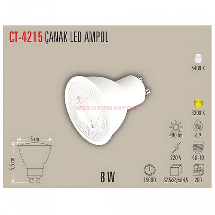 Cata Ct-4215 7W Led Çanak Ampul / Beyaz
