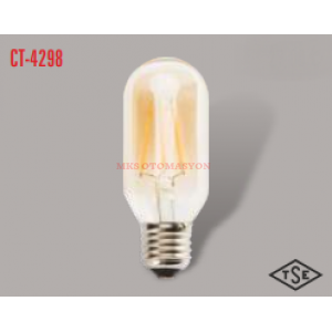 Cata CT-4298 4W ST64 Uzun Rustik Filament LED Ampul - E27 Kalın Duy - 2700K Sarı Işık Dekoratif Retro Ampul