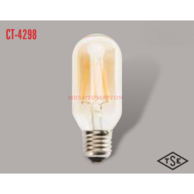 Cata CT-4298 4W ST64 Uzun Rustik Filament LED Ampul - E27 Kalın Duy - 2700K Sarı Işık Dekoratif Retro Ampul