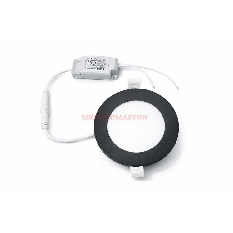 Cata CT-5152 6W Slim Panel LED Armatür - 6400K Beyaz Işık - Siyah Kasa
