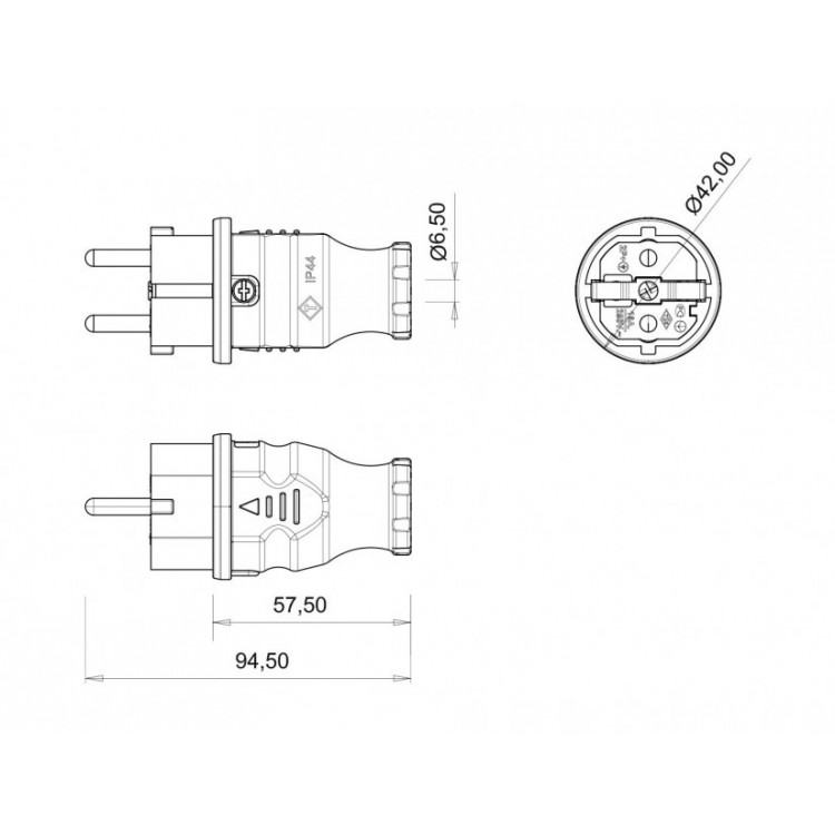 Bemis - Kauçuk Düz Fiş 220V-250V