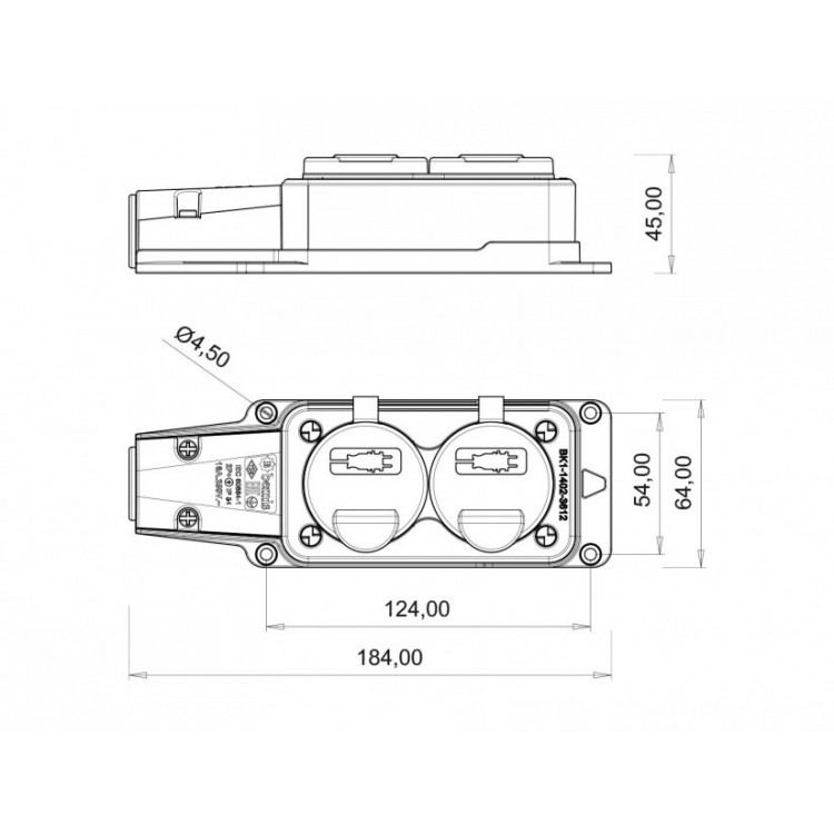 Bemis - İkili Grup Priz 220V-250V IP54