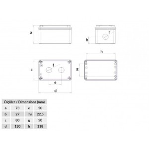 BT4-2001-0007 Bemis - Alüminyum, IP67 2'li Buton Kutusu