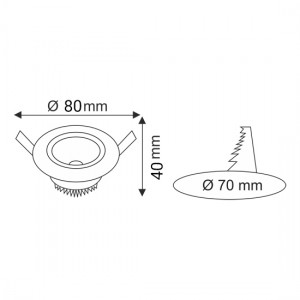 Maxled MX-2076 5W Yuvarlak Cob Led Armatür Beyaz Kasa Beyaz Işık